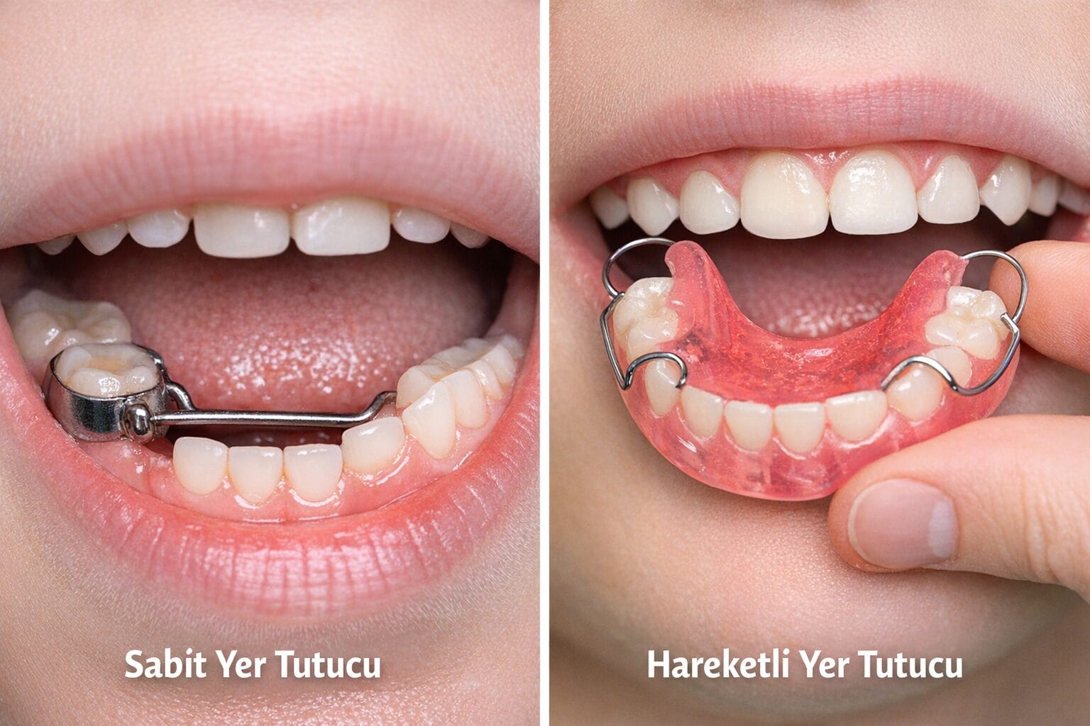 Alt çenede sabit yer tutucu uygulaması